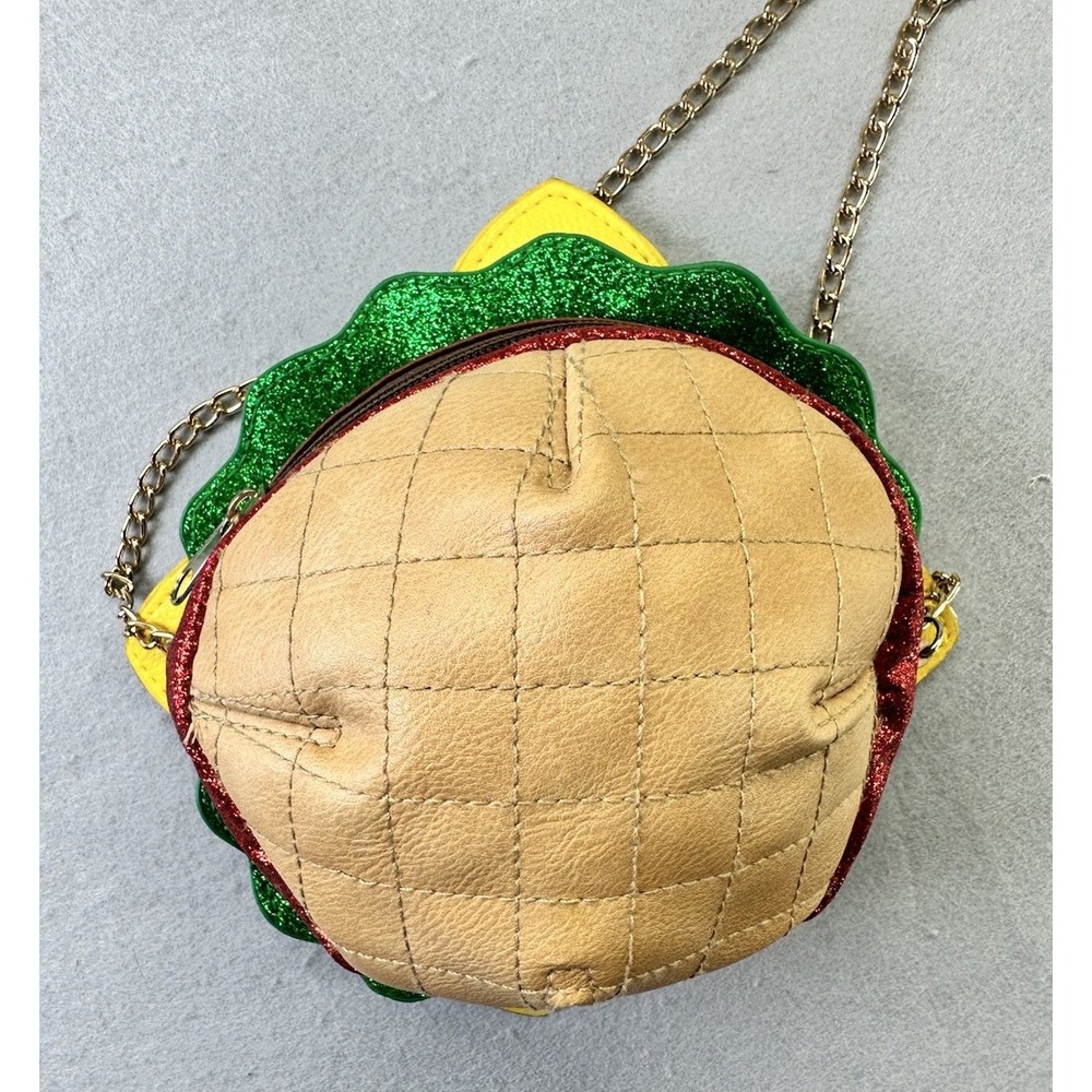 Capelli New York Hambuger Crossbody Chain Purse Fun Cheeseburger